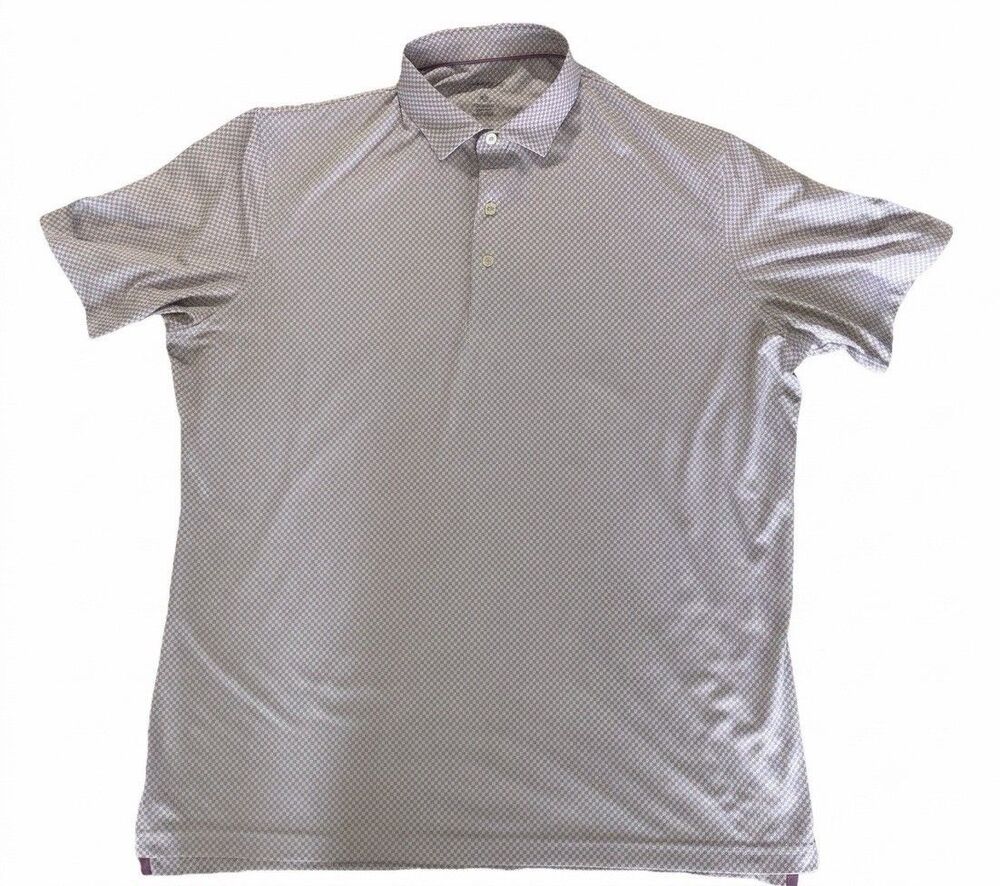 Johnnie-O Jefferson Polo Shirt Mens XL Jam Purple Micro Print Performance Golf